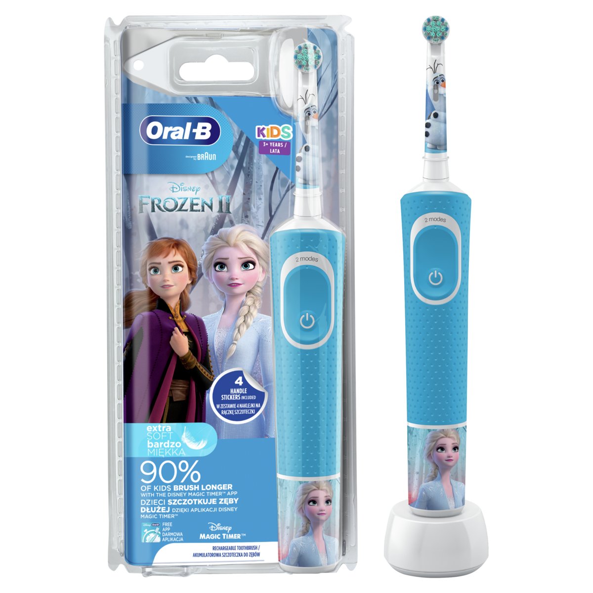 Oral-B, xzczoteczka rotacyjna dla dzieci D100 Kids, Kraina Lodu
