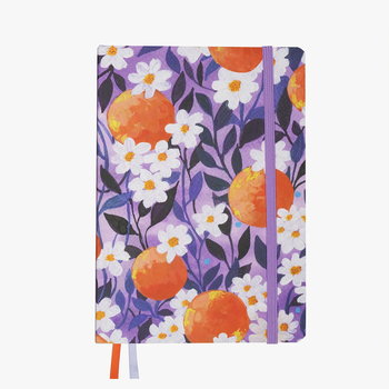 Orange Garden - notatnik A5, bullet journal, planer w kropki, notes miękka oprawa, biały papier 120g/m2 - Devangari