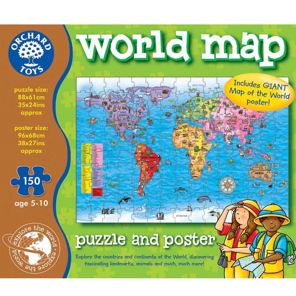 Orchard Toys, puzzle, Mapa świata, plakat, 150 el.