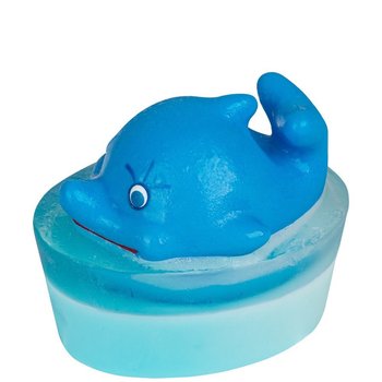 Organique, Mydło glicerynowe z zabawką Delfin, Niebieski, 80 g - ORGANIQUE