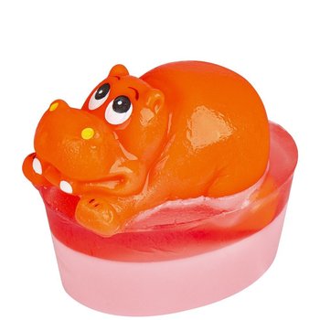 Organique, Mydło glicerynowe z zabawką Hipopotam, Różowy, 80 g - ORGANIQUE