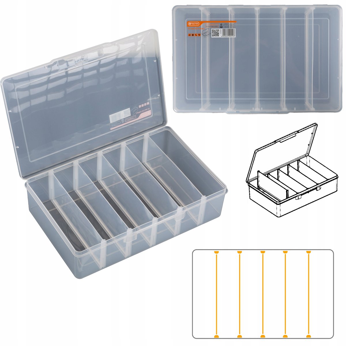 Organizer 6 przegródek rozmiar XL - Tactix 320009
