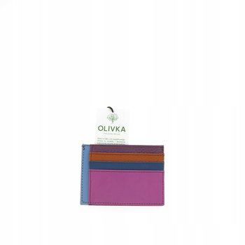 Organizer na karty wizytówki etui skórzane kolorowe ze skrawków eko Olivka - Inna marka