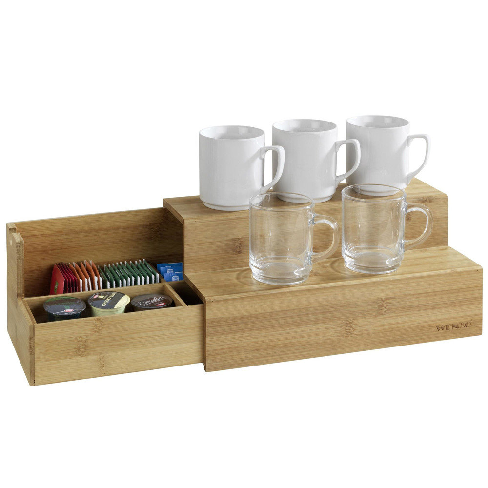 Organizer na kawy i herbaty WENKO, bambus, brązowy, 33x17.5x15 cm