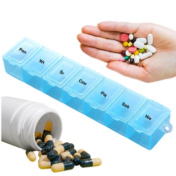 Organizer na leki tabletki mocne pudełko pojemnik na 7 dni w języku polskim - Okazeo