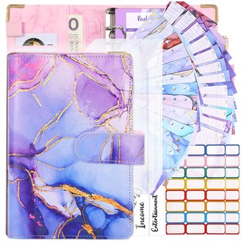 Organizer na pieniądze oszczędnik segregator budżetowy a6 fioletowy marmur - Inna marka