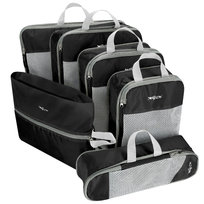 Organizer podróżny kompresyjny do walizki na ubrania zestaw 6 szt - Black