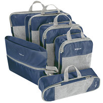 Organizer podróżny kompresyjny do walizki na ubrania zestaw 6 szt - blue