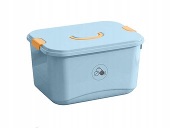 ORGANIZER POJEMNIK LEKI KASETKA APTECZKA NIEBIESKA ZAMYKANA AP5 - Korbi