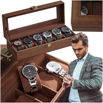Organizer Pudełko Etui na zegarki na 6 sztuk do szuflady Damskie Męskie