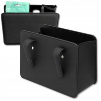 Organizer samochodowy na oparcie schowek podróżny na fotel skórzany czarny