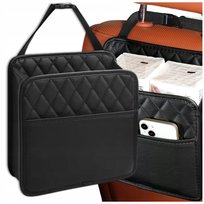 Organizer samochodowy na zagłówek schowek podróżny na fotel skórzany czarny