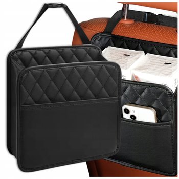 Organizer samochodowy na zagłówek schowek podróżny na fotel skórzany czarny - Inny producent