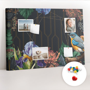 Organizer, Tablica korkowa 100x70 cm + Kolorowe Pinezki - Przyrodnicza ramka - Coloray