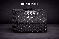 Organizer/torba do bagażnika z logo AUDI czarny, pikowana.Skóra PU 40*30cm