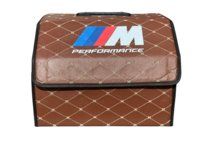 Organizer/torba do bagażnika z logo BMW brąz, pikowana. Skóra PU