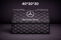 Organizer/torba do bagażnika z logo Mercedes benz czarna, pikowana.Skóra PU