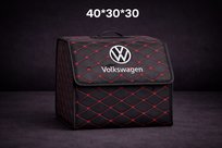 Organizer/torba do bagażnika z logo Volkswagen czarny, pikowana. Skóra PU