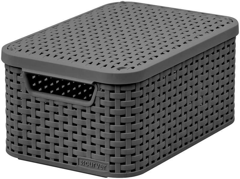 Organizer z pokrywką CURVER Style, grafitowy, 29,1x19,8x14,2 cm
