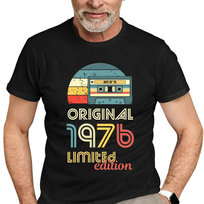Original - best of' 1976 (50lat) - męska koszulka na prezent na 50 urodziny Czarny XXL Koszulkowy