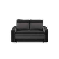 ORION - Sofa rozkładana, Dwuosobowa, Funkcja spania, Pojemnik na pościel, Czarny + Biały