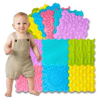 Ortopedyczna Mata Sensoryczna 6 Różnych Modułów Zestaw Maty Do Zabawy - Peppyfun