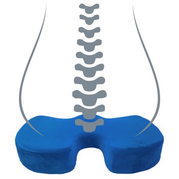 Ortopedyczna poduszka, plastikowa końcówka odporna na nacisk, ergonomiczna, niebieski, pianka z efektem pamięci, Powerton - Powerton