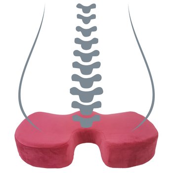 Ortopedyczna poduszka, plastikowa końcówka odporna na nacisk, ergonomiczna, red satin (czerwone wino), pianka z efektem pamięci, P - Powerton