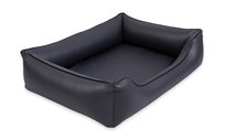 Ortopedyczne legowisko z ekoskóry Sofa Alicante Orthopedic dla psa Grzywacza 65x50 kolory ciemnoszary/czarny