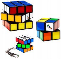 Oryginalna Kostka Rubika Rubiks zestaw 2x2 3x3 brelok + PODSTAWKA