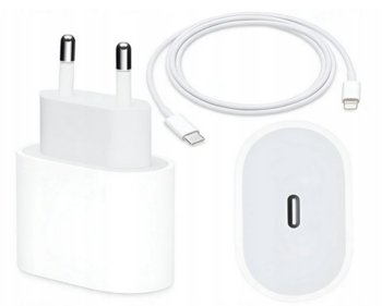 Oryginalna Ładowarka Apple 20W Adapter MHJE3ZM/A Kabel MM0A3ZM/A Szybkie Ładowanie iPhone 12 / 13 / 14 Pro - Apple