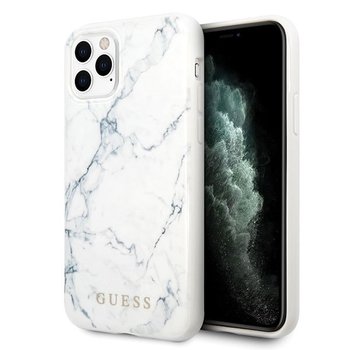 Oryginalne Etui Guess do iPhone 11 Pro Max biały/white Marble - GUESS