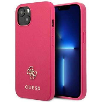 Oryginalne Etui IPHONE 13 Guess Hardcase Saffiano 4G Small Metal Logo (GUHCP13MPS4MF) różowe - GUESS