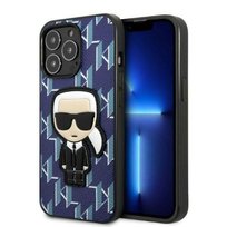 Oryginalne Etui IPHONE 13 PRO MAX Karl Lagerfeld Hardcase Monogram Ikonik Patch niebieskie Karl Lagerfeld