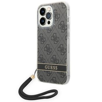 Oryginalne Etui IPHONE 14 PRO Guess Hardcase 4G Print Strap (GUOHCP14LH4STK) czarne - GUESS