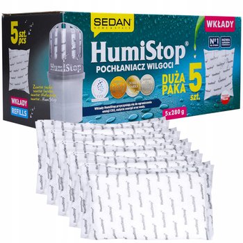 Oryginalne wkłady do pochłaniacza wilgoci Humistop - 5 sztuk 280g - Sedan Home&Space