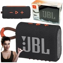 Oryginalny Głośnik przenośny JBL GO 3 ECO Czarno pomarańczowy 4,2 W Hit