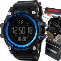 Oryginalny Wojskowy Zegarek Męski Skmei S-Shock Mocny Duży Ekran Niebieski