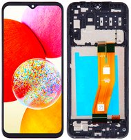 Oryginalny wyświetlacz LCD + ekran dotykowy Samsung Galaxy A14 SM-A145 4G  (Regenerowany) Ramka czarna