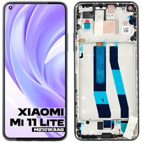 Oryginalny wyświetlacz LCD + ekran dotykowy Xiaomi Mi 11 Lite 4G (2021) 5600030K9A00 SERVICE PACK czarny z ramką