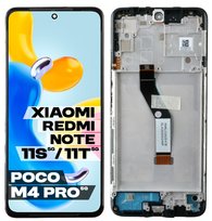 Oryginalny wyświetlacz LCD + ekran dotykowy Xiaomi Redmi Note 11S 5G/ Note 11T 5G / Poco M4 Pro 5G (2022) 560001K16B00 SERVICE PACK czarny z ramką