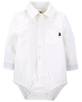 OSHKOSH - Body niemowlęce koszulowe białe - OSHKOSH