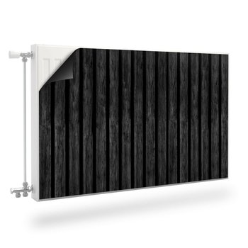 OSŁONA Magnetyczna Grzejnika Czarne Lamele Imitacja Drewna 3D 100cm x 60cm - Muralo