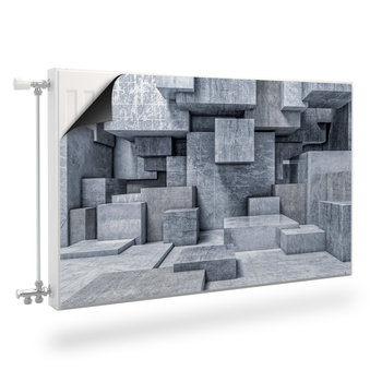 Osłona MAGNETYCZNA Kaloryfera Betonowe Bloki Efekt 3D 80cm x 60cm - Muralo