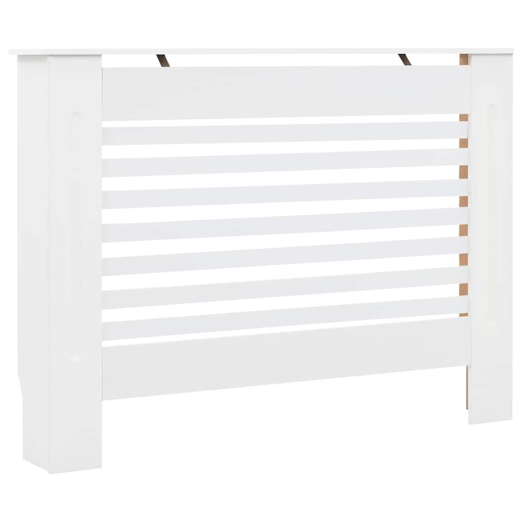 SIRHONA Copriradiatore In MDF Laccato Bianco, 78x19x82 Cm, Con Ripiano Per Decorazioni, Divisorio Verticale
