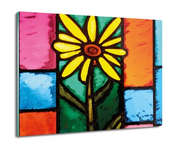 osłona na płytę indukcyjną Witraż okno kwiat 60x52, ArtprintCave - ArtPrintCave