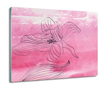 osłona płyty kuchennej Kwiat szkic akwarela 60x52, ArtprintCave - ArtPrintCave
