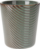 Osłonka ceramiczna na doniczkę zielona 13 x 14 cm