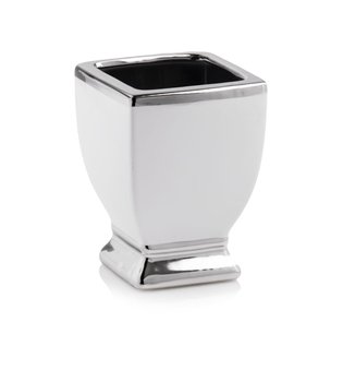 Osłonka Ceramiczna Pucharek Biały Srebrny 11 Cm - ABC