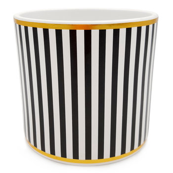 Osłonka ceramiczna wazon czarno złota glamour 12 cm - Inny producent